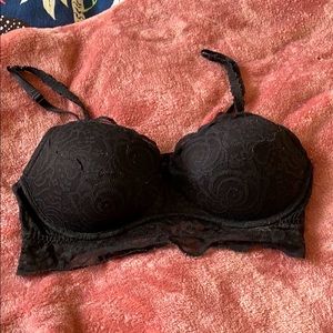 Black push up padded lace Bralette medium